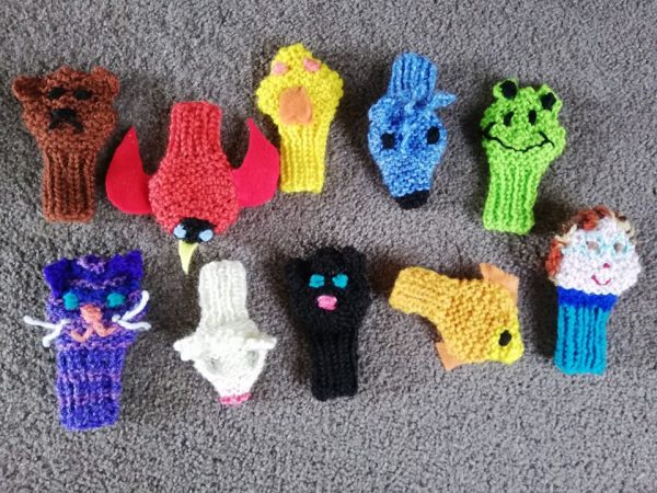 Before 5 - finger puppets and knitwear logo