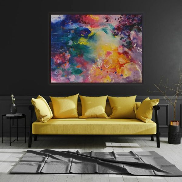 Wall Worthy abstract painting rainbow