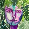Ana Burne Artisit Portrait with leaves as hair