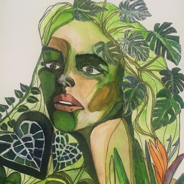 Ana Burne Artisit Green Portrait Woman Art