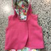 Pink hooded sleeveless girls coat