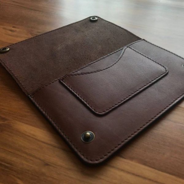 Back Blocks Large leather wallet opened