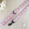 pink sakura pattern dog collar