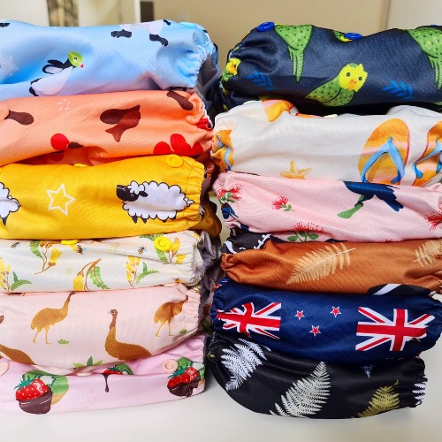 Reusable nappies Kiwiana designs by Chuckles