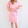 pink shirt dress