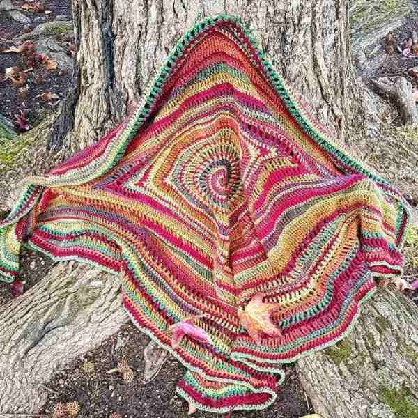 rustic vintage colour crochet blanket
