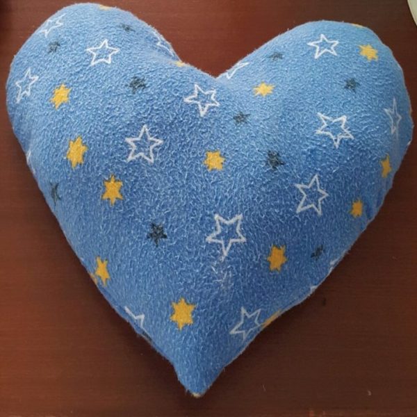 blue star heart pillow