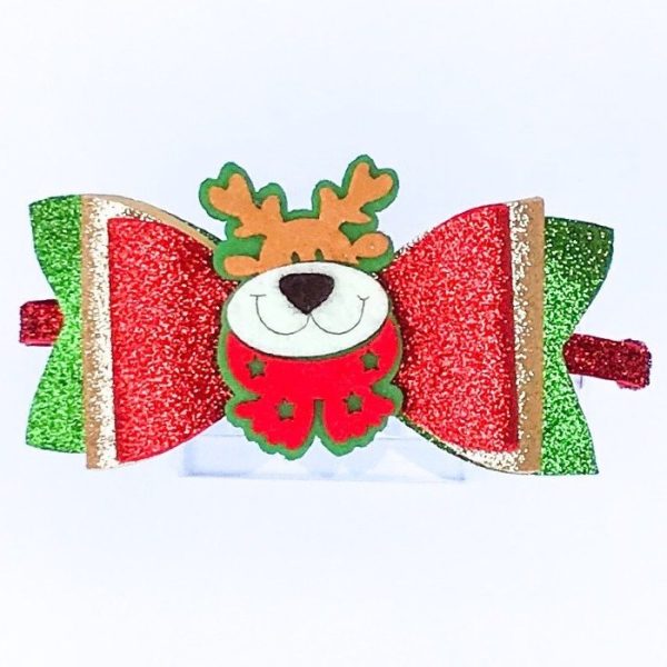 Lacos and bows Christmas reindeer hair clip