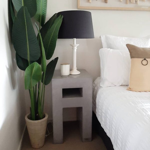 concrete bed side table