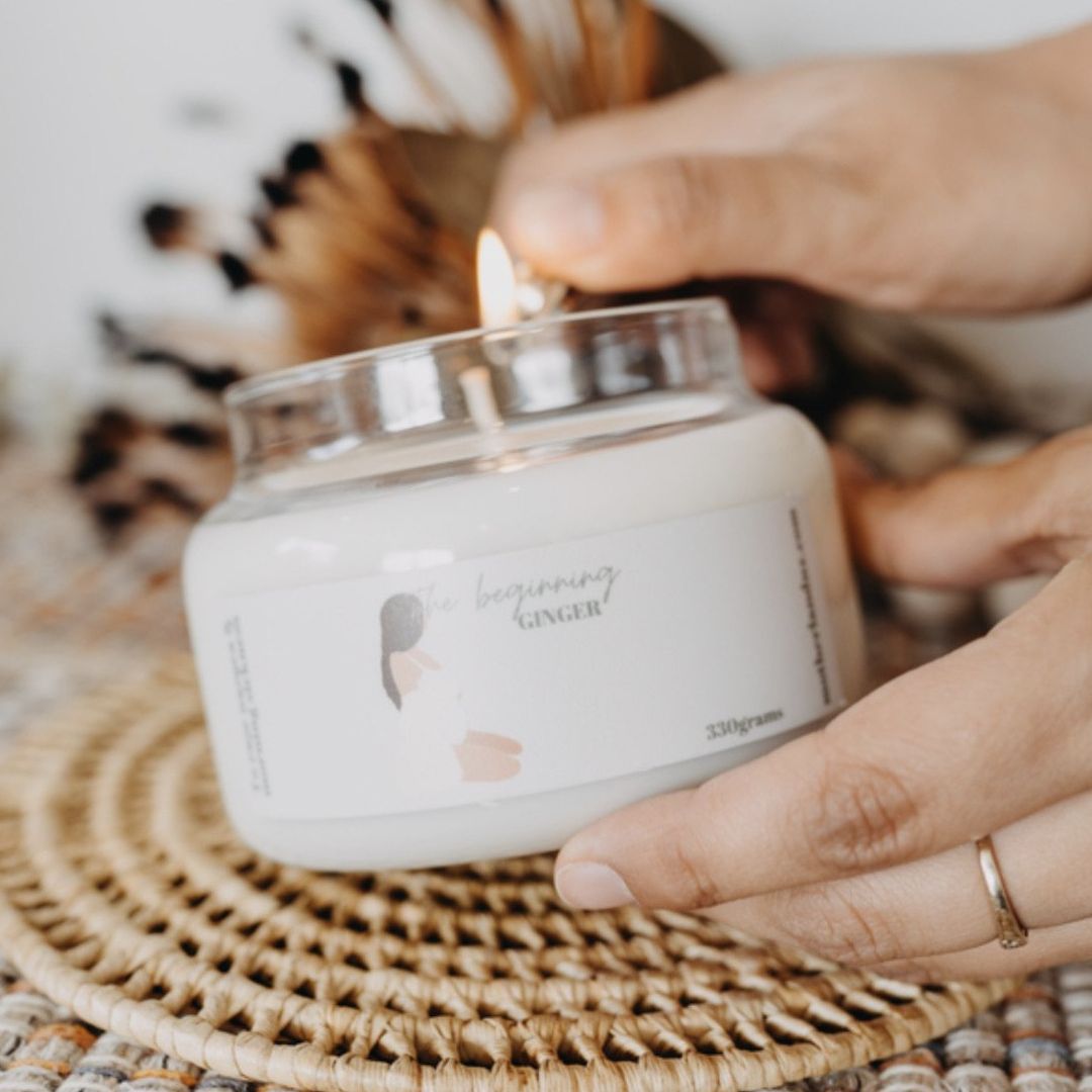 MotherlandNZ the beginning candle white candle