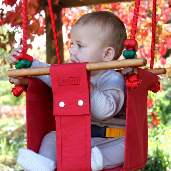 baby toddler swing red