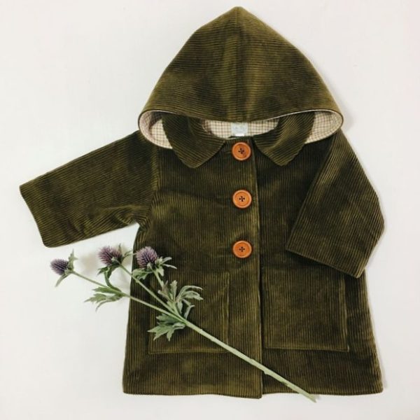 Thistle & Tig Corduory Coat Winter Green Brown