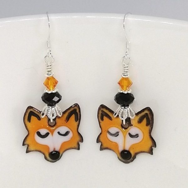 Cute fox face earrings