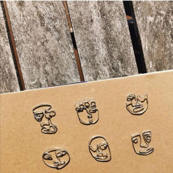 abstract faces earrings