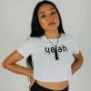 Yelah Collection B&W crop t-shirt white