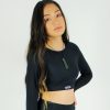 Yelah Collection B&W long sleeve crop black
