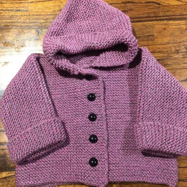 Purple baby knitted hoodie