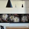 Lucy G Chrysanthemum flower printed glass splash backs