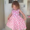 pink apple pattern dress