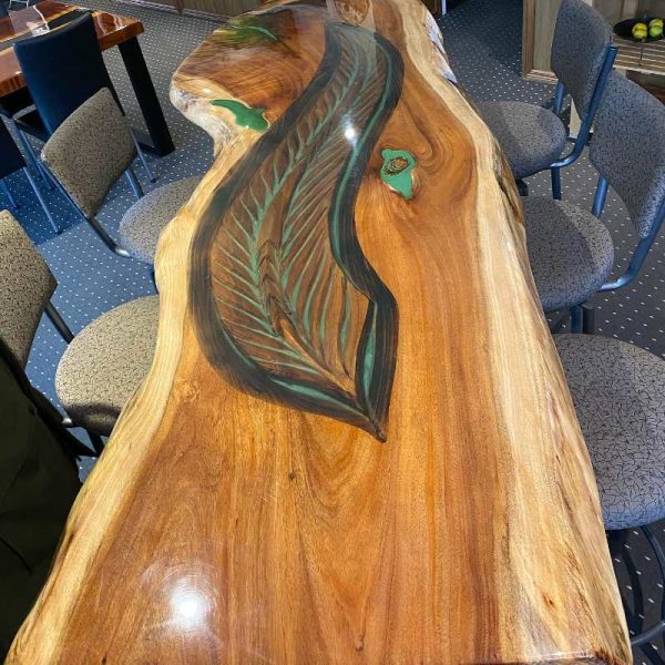 Munky Business NZ timber table green resin