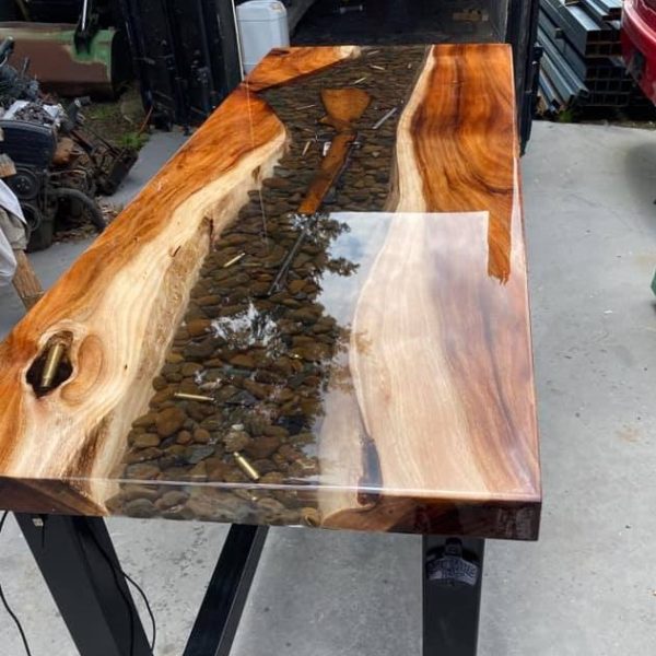 Munky Business NZ timber table resin stones