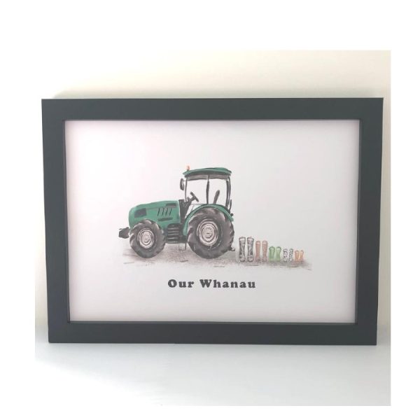 Clover and Coco Design Personalized Family Tractor Gumboot Print
