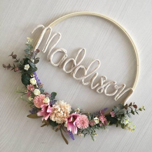 Personalised flower name wreath